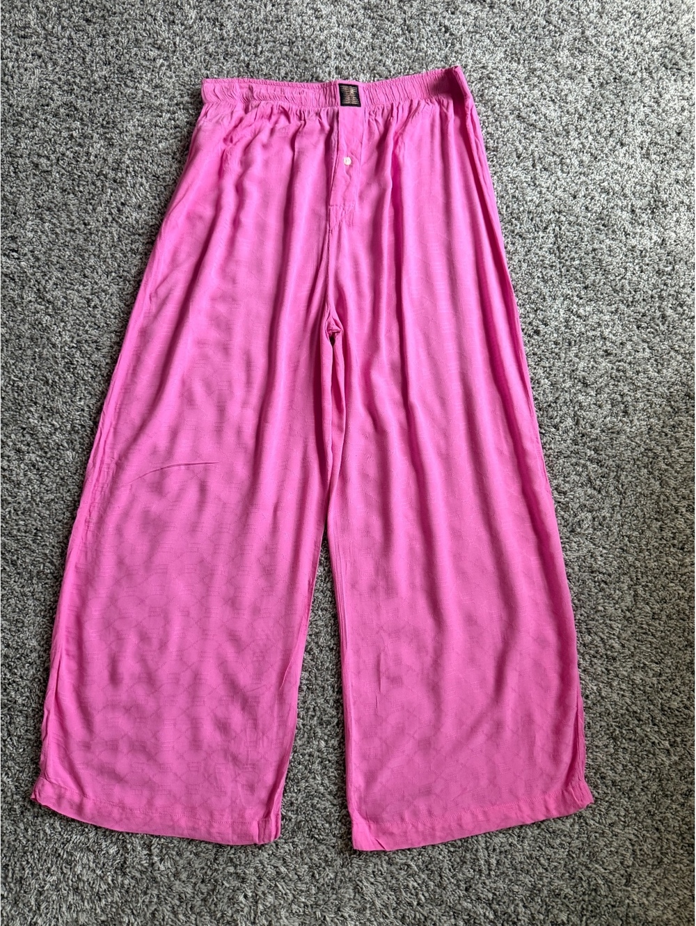 Savage x Fenty Textured Pink Pull On Wide Leg Relaxed Pajama Pants Size L